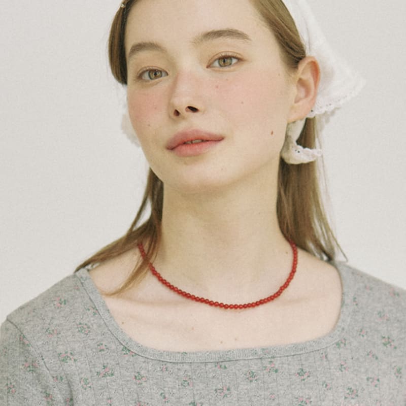 ourhope Onyx Rouge Necklace - Red