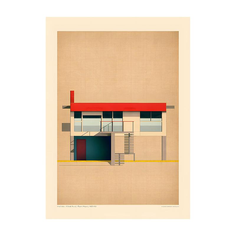 Vintage Bauhaus Residential Composition Poster Print Classic Canvas Painting Abstract Wall Art Picture for Home Decoration