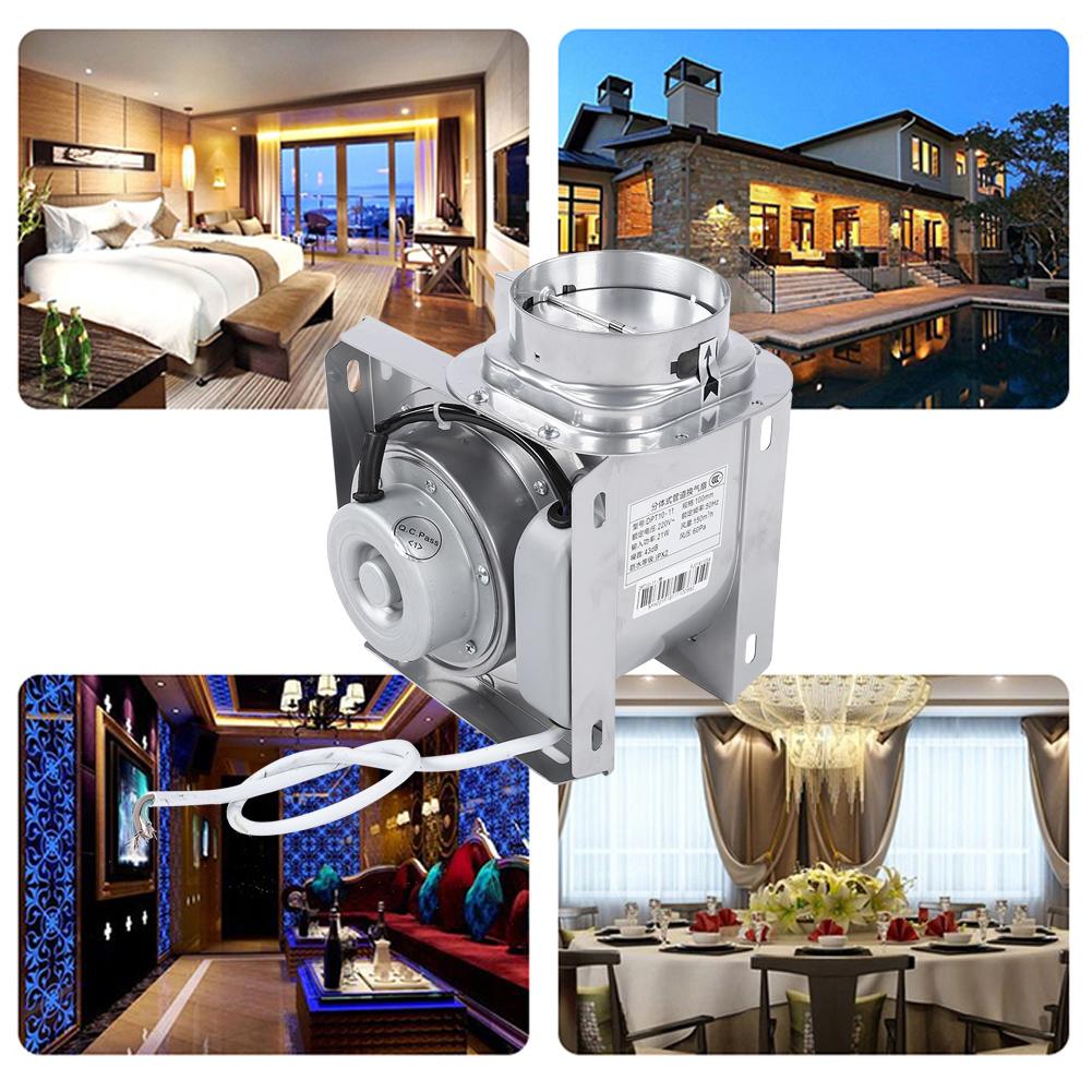 4in Exhaust Duct Fan Hotel Bathroom Pipe Concealed Silent Ventilating Ventilation Fan 220V