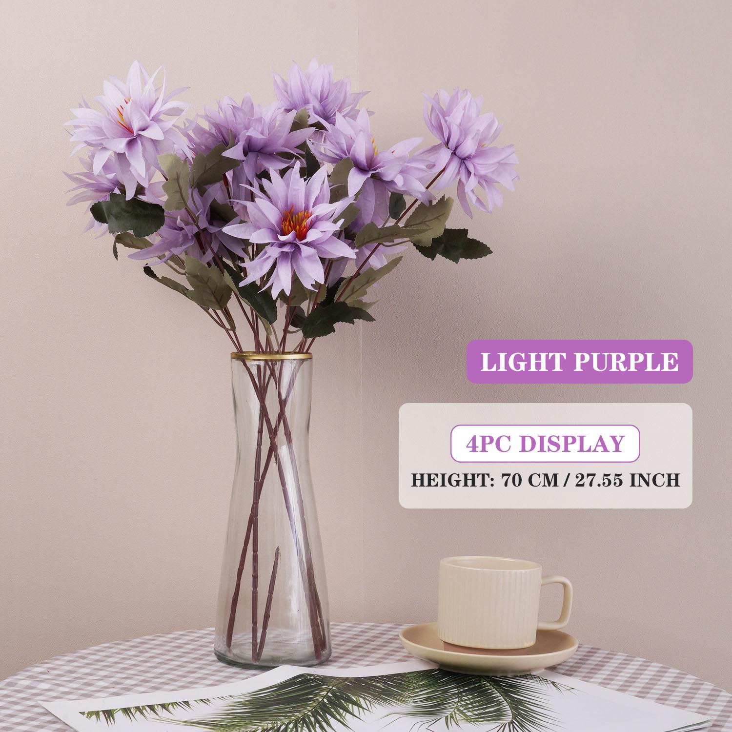 

Искусственный цветок шелковый одиночный цветок свадебный красивое растение для комнаты дома рождественское украшение 70см/27,55дюйма 1pc (no vase) фиолетовый