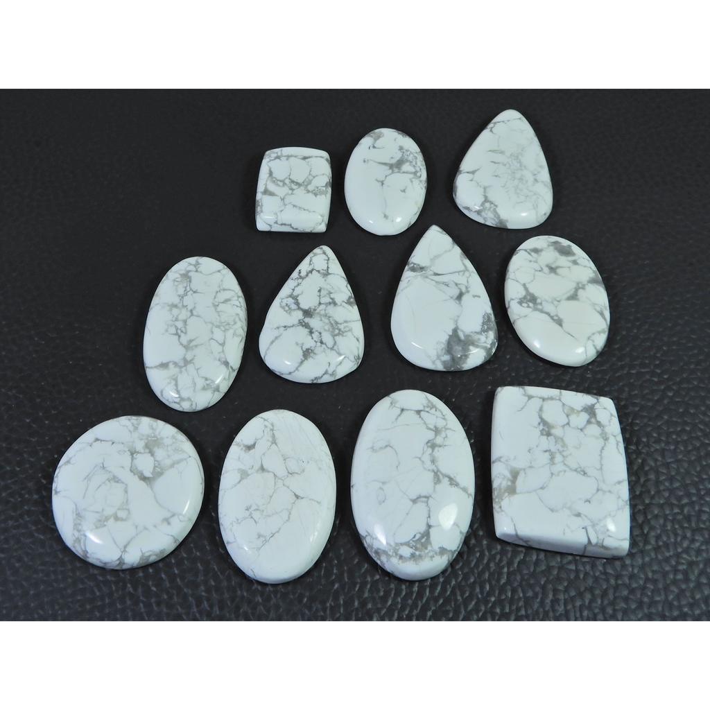 358Cts. Natural Howlite Mix Shape Cabachon Loose Gemstone 11 Pcs Lot C-2547