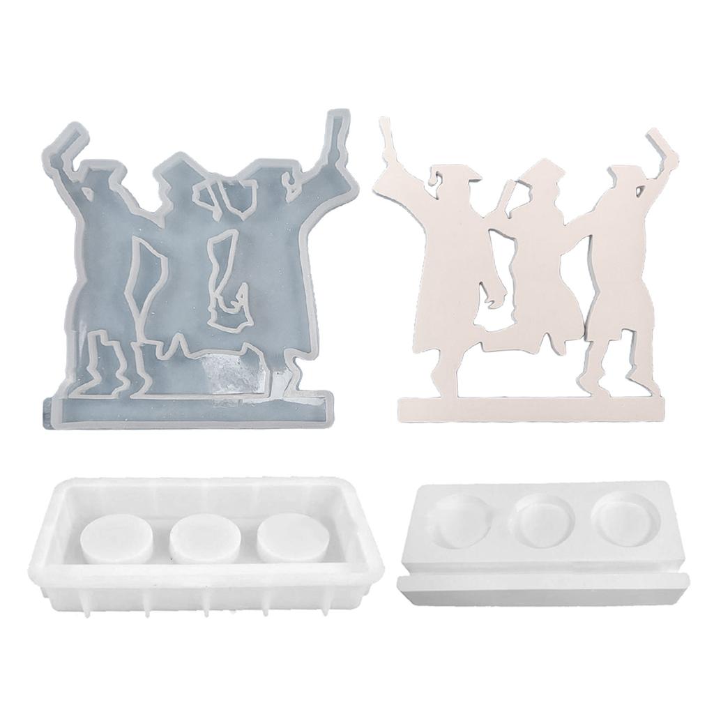 Graduation Season Candle Holder Silicone Mold Plaster Crafts Candlestick Making Mould Home Decors Gift for Graduate