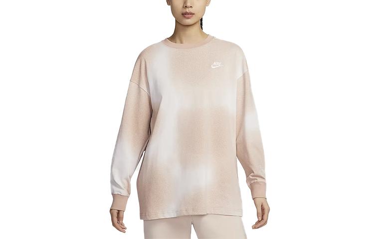 Nike Drop Shoulder Sleeve T Shirt Women s Pink Brown Tie Dye FZ6566-200 S