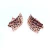 Exquisite Pure Russian 585 Purple Gold Gypsy Square Glossy Laser Color Gold Fashionable Rose Gold-Plated Ear Buckles