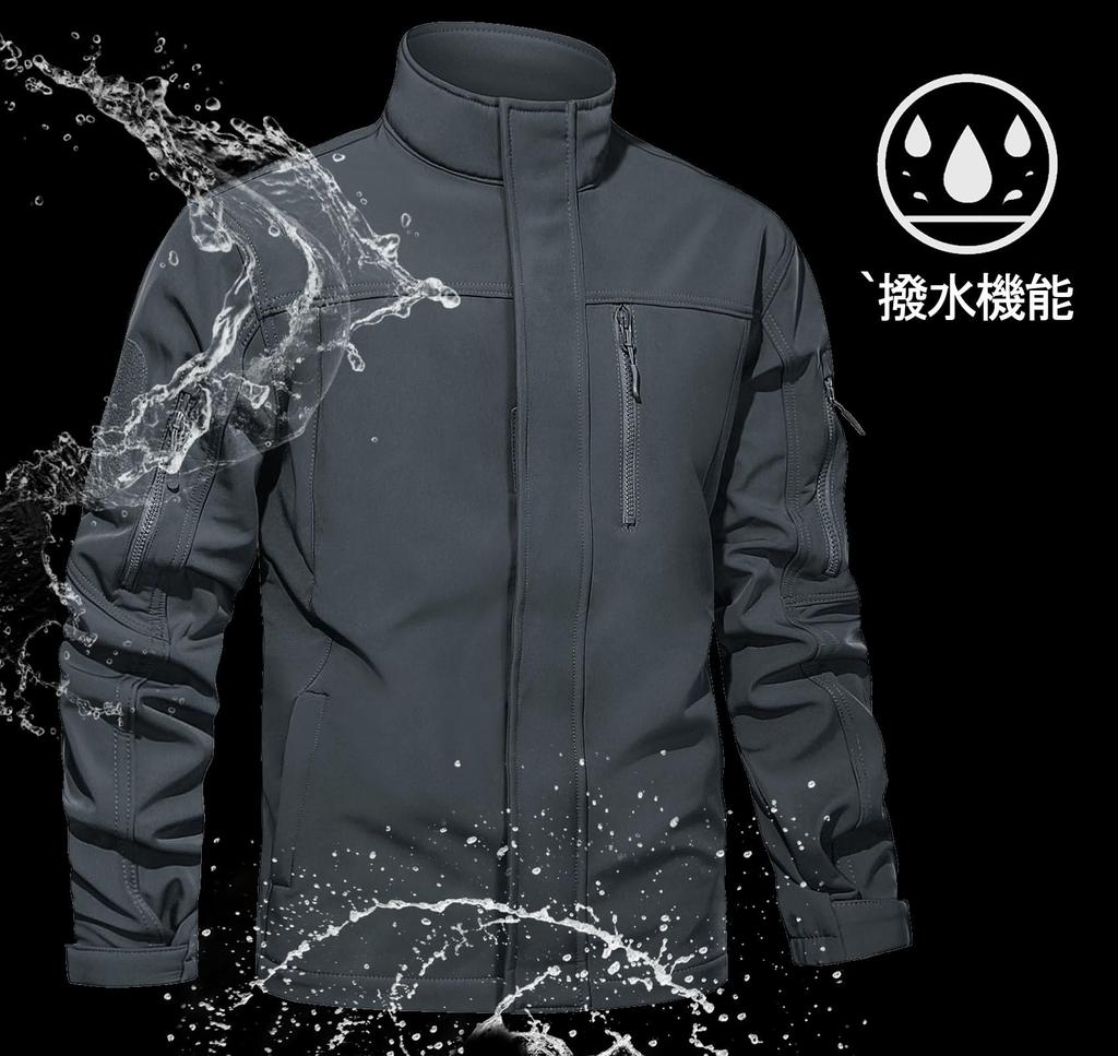 [TACVASEN] Men's Outdoor Jacket, Fleece Lining, Ski Jacket, Large Size, Jumper, Multifunctional, Everyday Wear, AutumnWinter, Dark Gray, L