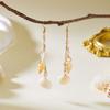 Ocean Resort Style Conch Starfish Pendant Earrings for Women Bohemia Shell Pearl Long Tassel Earrings Holiday Party Jewelry Gift