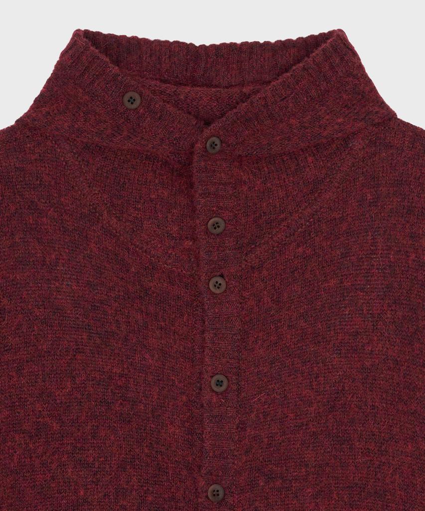 Surface Edition Button Up Hooded Knit Wine