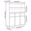 VidaXL Highboard White 89x34x116.5 Cm Solid Pine Wood, Sideboard, High Storage Cabinet, High Wooden Cabinet, 861112