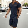 Men's Summer V-Neck Short Sleeve T-Shirt and Shorts Sportswear Set