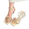 2025 Summer New Sexy Flower High Heels Sandals  Pointed Toe Stilettos Shoes for Women Dress Party Fashion Pumps