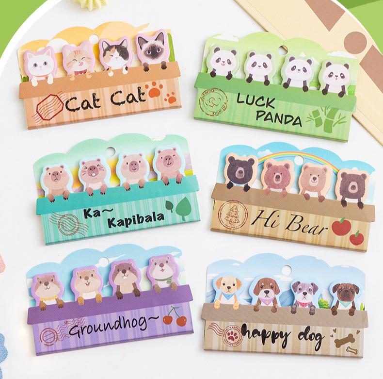 120sheets Cute Pet Thumb Sticky Notes Cartoon Memo Pad High-value Learning Rewards Classification Labels Stationery Small Gifts