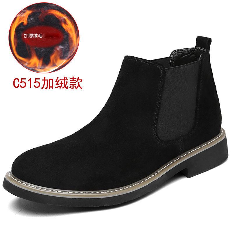 Casual Shoes Man Spring New Fashion Casual Men Ankle Chelsea Boots Male Shoes Cow Suede Leather Slip On Motorcycle Man Boothh5