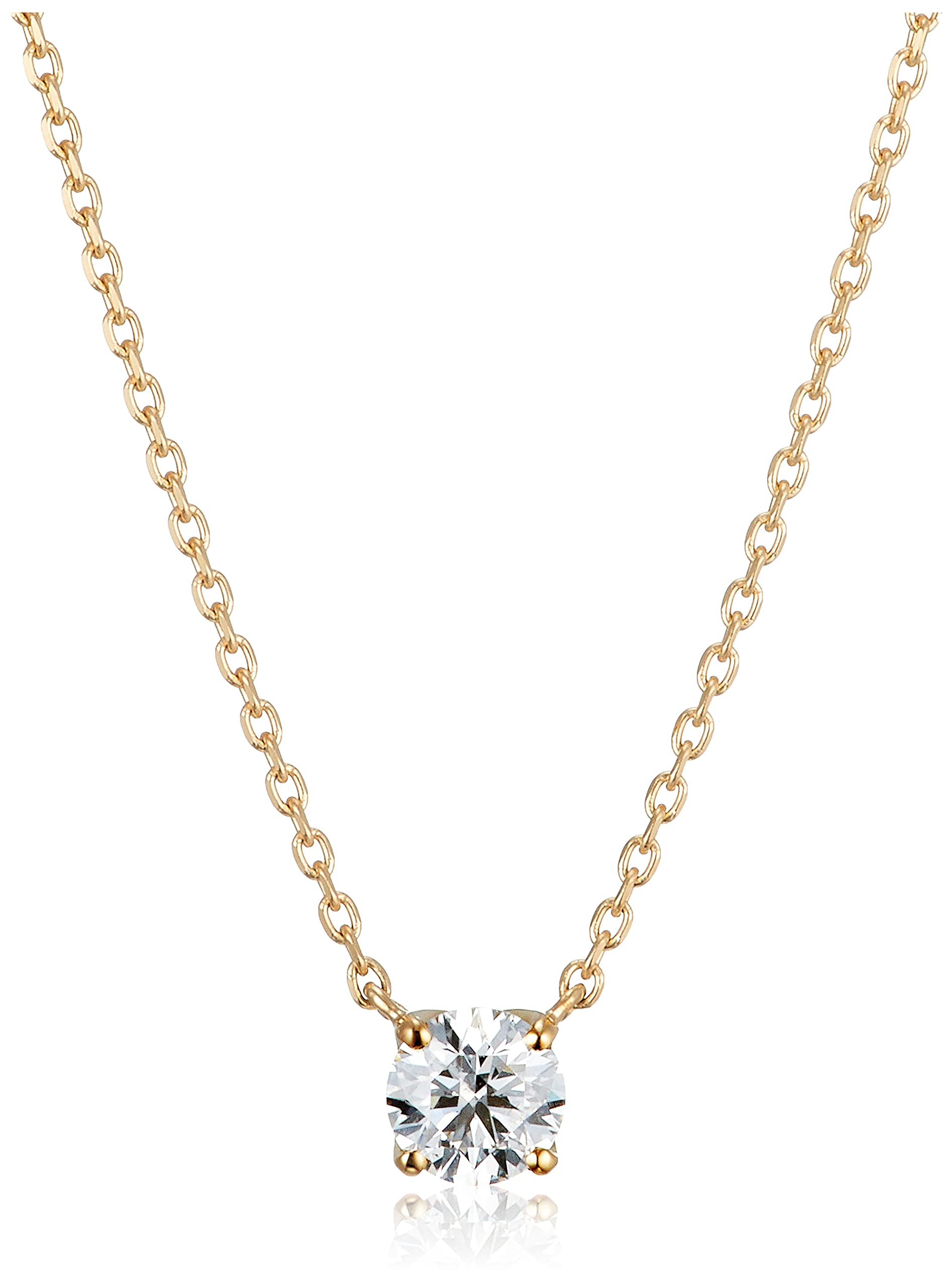 

18K Yellow Gold Solitaire Diamond Necklace with Appraisal Card [Official] 4℃ (Yondoshi) Women s (Approx. 0.2ct) (Product Number 111911123007)