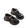 Girls Black Mary Jane Leather Shoes Spring Autumn Princess Casual Flats For Little Kids
