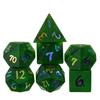 Cusdie Kleurrijke Glazen DND Dobbelstenen 7 Bliksem Edelsteen Dobbelstenen Handgemaakte Polyhedrale Dobbelstenen Set met Lederen Hoesje voor RPG Collectie Cadeau