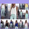 Elegant Womens V Neck Chiffon Sleeveless Blouse Loose Fit Casual Summer Tank Top