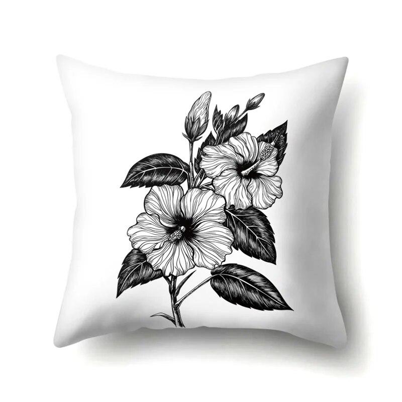 Modern Living Room Sofa Pillow Cover Home Decoration Natural Plant Flower Leaf Print Cushion