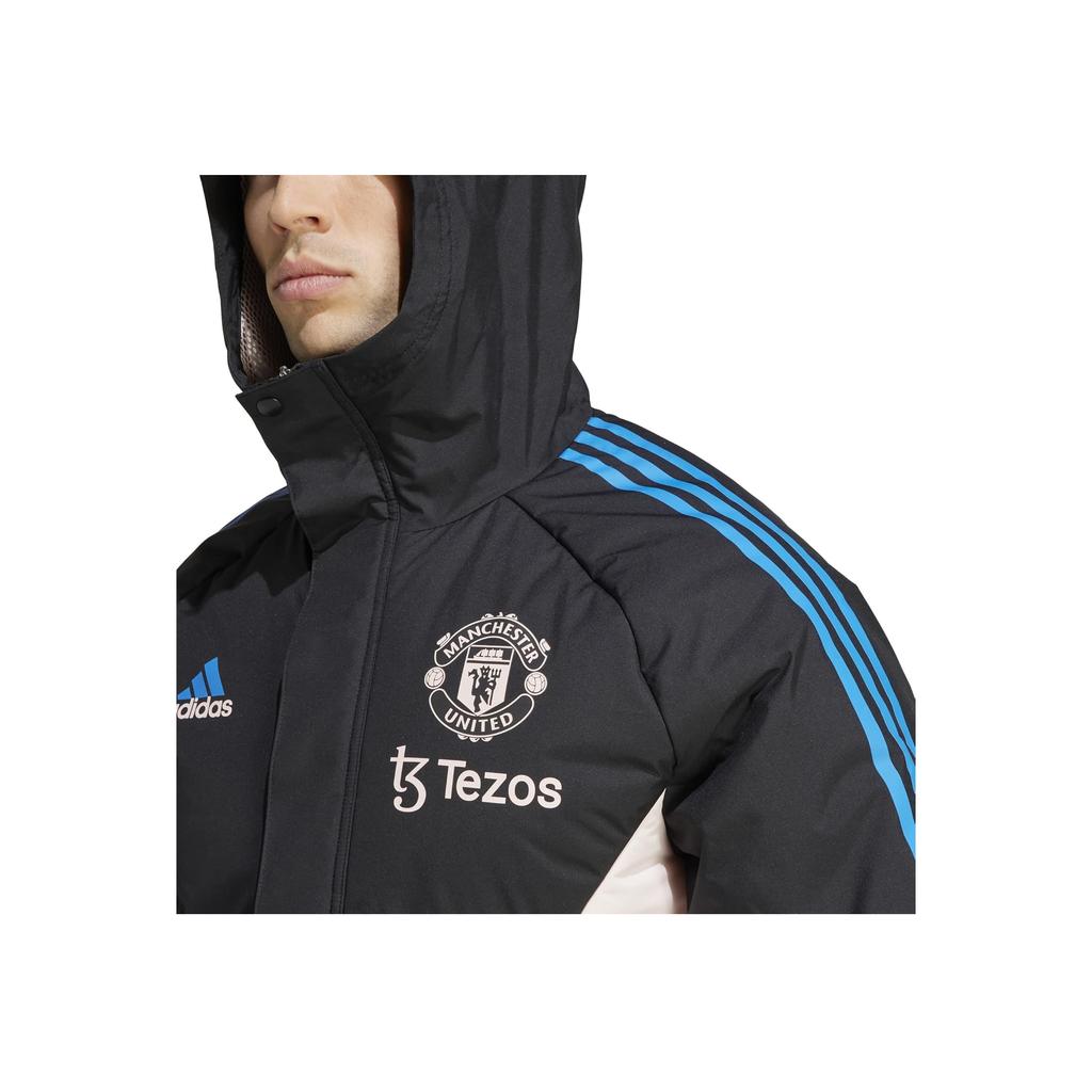 Adidas Manchester United Stadium 2022-23 Casual Hooded Jacket Unisex Jackets Black HT4290