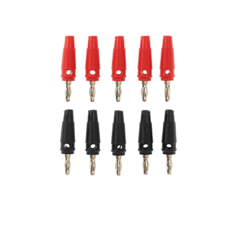 10Pcs 32A 4mm Banana Plugs Male Stackable Connector High Current Screw Type Speaker Cable Adapter 4mm High Current Banana Plugs
