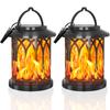 2/4PCS Solar Flame Hanging Lamp Waterproof Outdoor Light with Flickering Effect for Garden Patio Yard Path Christmas Decor