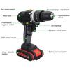 Brushless Cordless Electric Drill Dual Speed Adjustment Torque 6V 450/1450r/min Rechargeable 2Battery With LED Light