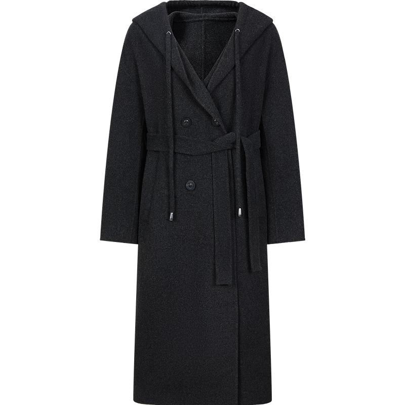 

JUZUI ANNAKOU Women s 100% Wool Hooded Double-faced Coat M