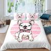 Black Dog Bedding Set Twin King Full Size Duvet Cover Set Cute Pug Dog Print Comforter Cover For Kids Teen Boys Soft Quilt Cover