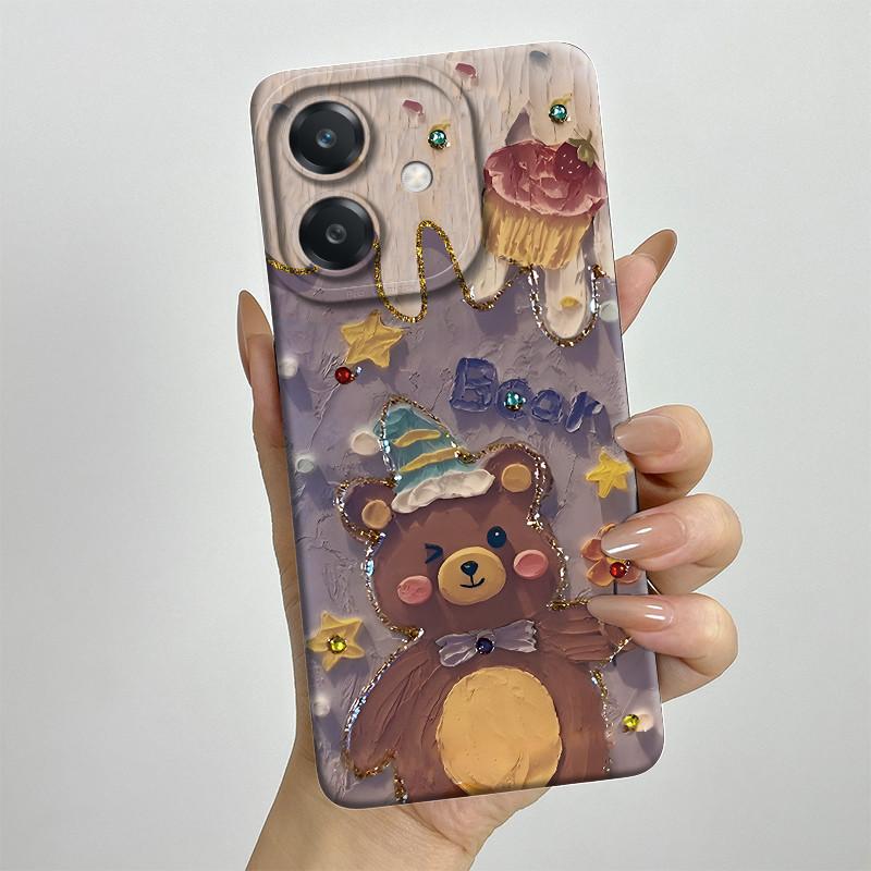 For OPPO A3 4G Phone Case A40 A40m CPH2669 CPH3669 Soft Silicone Sweet Painted Funda Coque Cartoon Printed Protective Back Cover