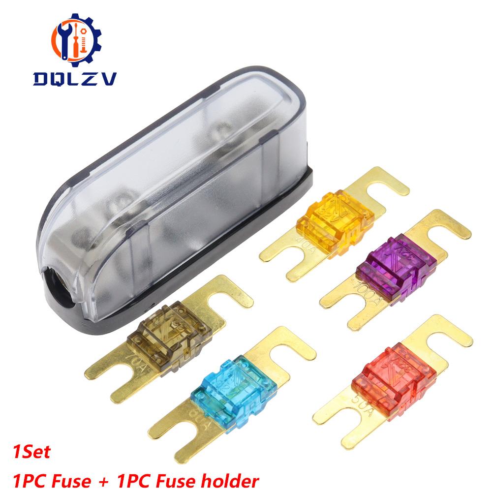 Car Audio Fuse Power Fuse Holder 30-150A Stereo Audio Single Way AGU Fuse Holder Power Distribution Block Fusebox Car Fuse