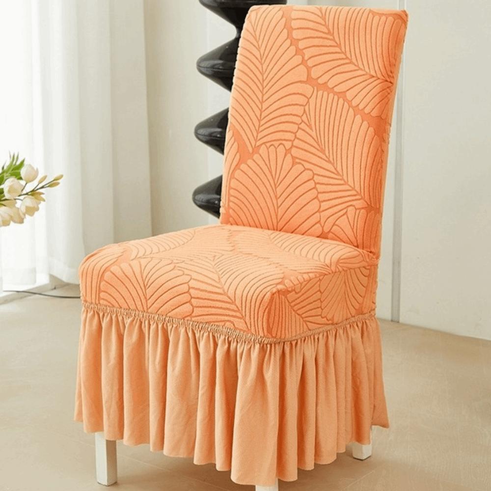 Dust-proof Stretch Jacquard Dining Chair Cover Thickened Banquet Chair Cover Hotel оранжевый