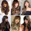 LISI HAIR Long Ombre Light Gray Brown Gold Wave-shaped Wig Cosplay Party Ladies Daily Synthetic Wig High-density High-temperature Resistant Fiber