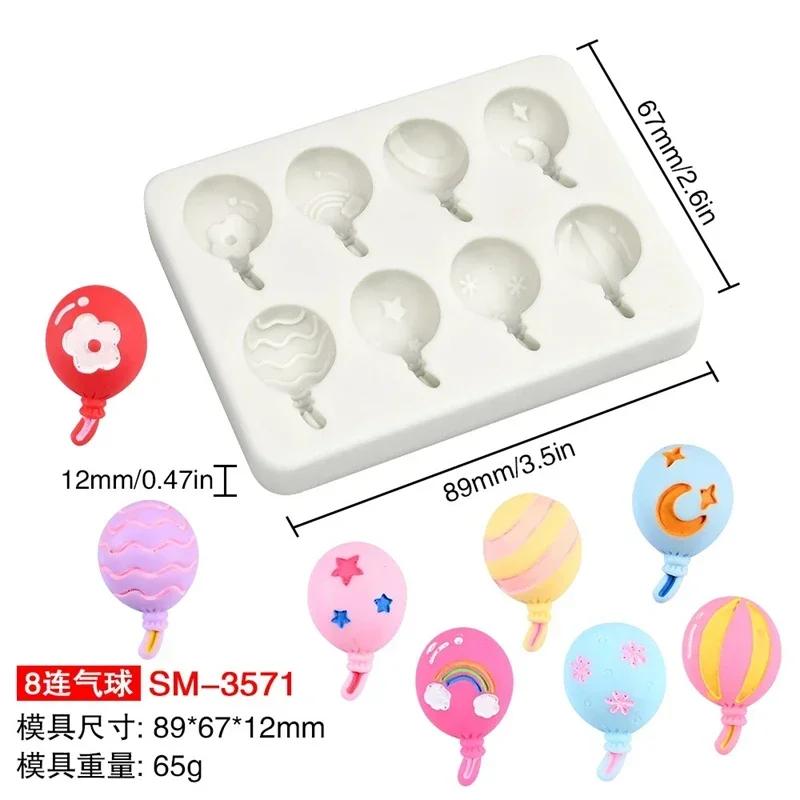 2pcs Mini Heart Shape Balloon Silicone Mold Fondant Chocolate Mould DIY Gumpaste Clay Candle Molds Cake Decorating Tool Bakeware