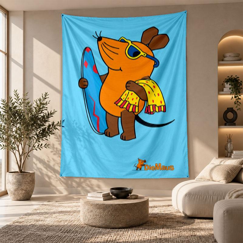 Arazzo Decorativo, Arte da Parete Stampata 'La Spedizione con il Topo', Appeso da Parete Leggero per Sfondo della Camera da Letto
