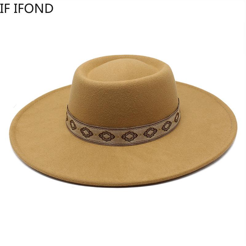 Retro British Style 9.5cm Wide Brim Bowler Woolen Jazz Fedoras Hat  Winter Ladies Elegant Wedding Party Hat Men Trilby Cap
