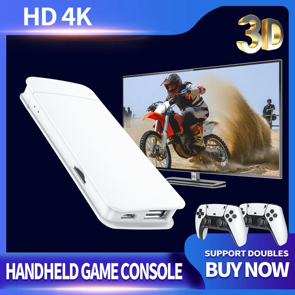 Retro Game Console Set 4K HD Multimedia Plug and Play Video Game Stick with Dual 2.4G Wireless Controllers for Home TV 128GB