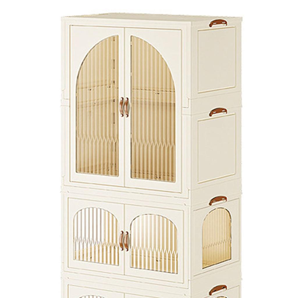 Szafa na ubrania Plastikowa Składana Bez Montażu Niska Szafka Łukowy Design Przezroczysta Garderoba