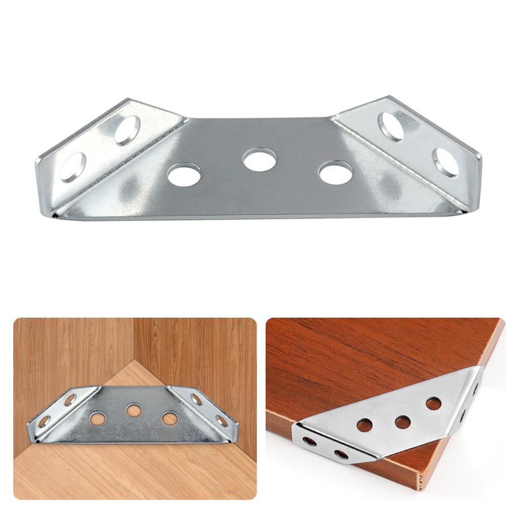 10Pcs Stainless Steel Furniture Corner Connector Shelf Brackets Heavy Duty Corner Brackets for Drawers Cabinets Table