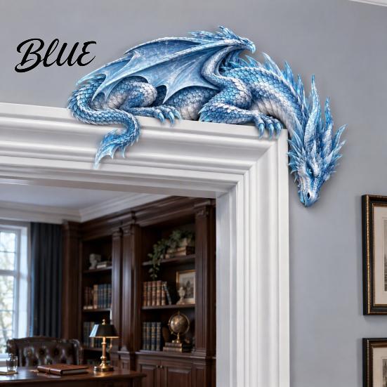 Door Frame Accents Sleeping Dragon Topper Medieval Fantasy Wall Decor for Doorway Creative Doorway Art Corner Decor No Drill Installation