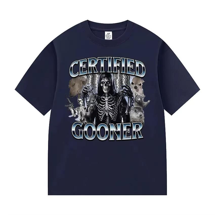 Funny Certified Gooner Screaming Possum Meme T Shirts Men Vintage Fashion Short Sleeve Tshirt ONeck UnisexCotton Tshirt