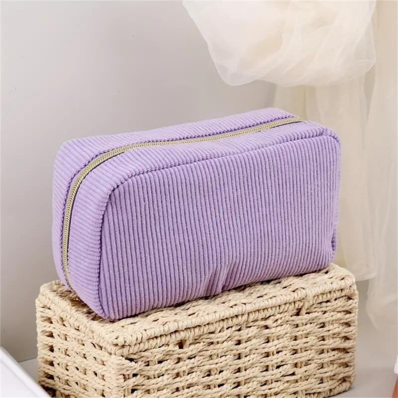 Large Corduroy Pencil Case High Capacity Pen Pouches Travel Makeup Bag Pen Organizers Storage Bag for Student Women Girl