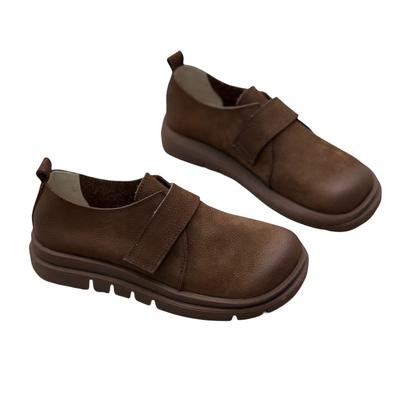 GKTINOO Genuine Leather Soft Soled Loafers 2025 Autumn New Retro Casual Handmade Women's Flat Sole Shoes