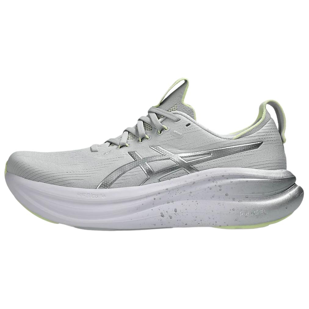 ASICS GEL NIMBUS 28 Running Shoes Men s Platinum/Neon Green 46