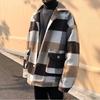 Men's Korean Style Woolen Plaid Coat - Trendy, Handsome, Loose Fit Windbreaker Jacket