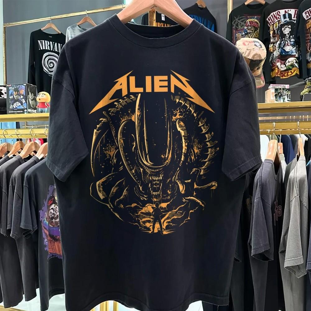 

Футболка в ретро-винтажном стиле по фильму «Чужой» с высококачественным графическим принтом DTG XL