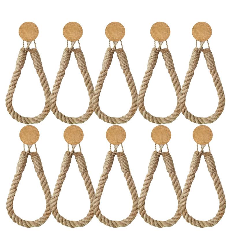 1-10PCS Vintage Rope Toilet Roll Holder No Drilling Self Adhesive Bathroom Storage Rack Rustic Towel Rack for Home Hotel Use