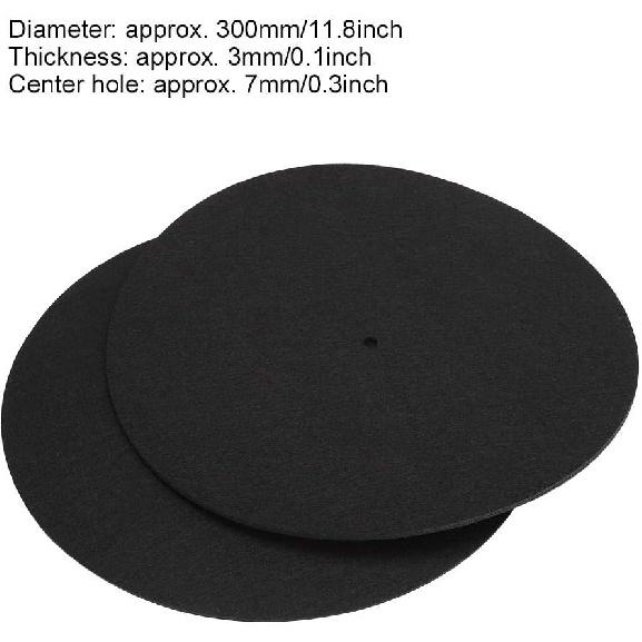 Bewinner1 2 Pcs Record Protective Mat, 12 Inch Anti-Slip Anti-Static Vinyl Record Mat Felt Material, Turntable Home Disc Protective Non-Slip Mat