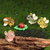 2 Peças de Animais Mini Abelha, Figuras de Animais de Resina que Brilham no Escuro, Animais Miniatura Pequenos, Figurinhas de Animais Pequenos Fofos para Jardins de Fadas Carro