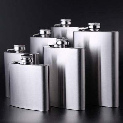 Men's Stainless Steel Hip Flask - Thickened, Portable, Flat Liquor Bottle, 1-10 Oz