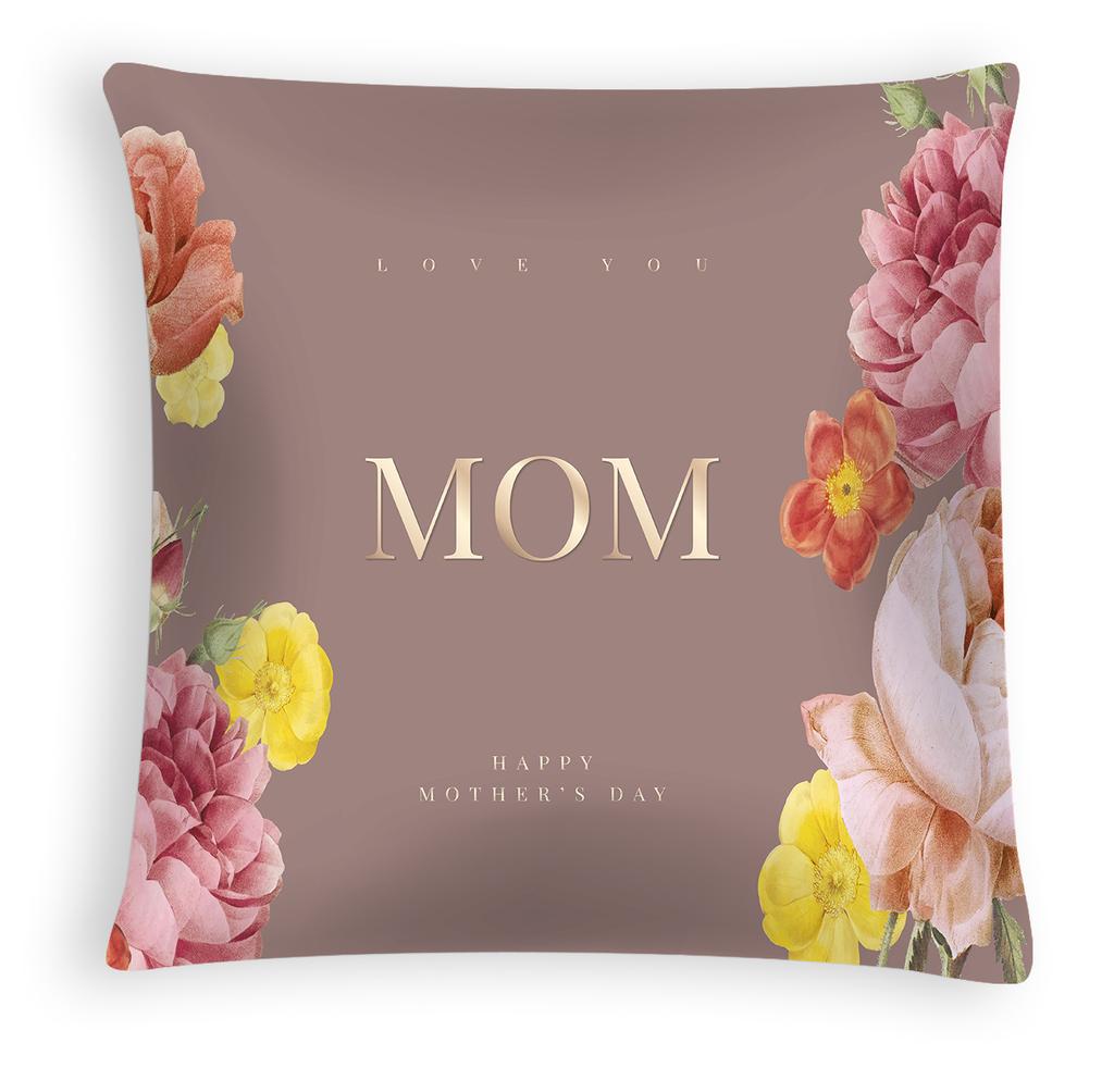 New Mother's Day Pillow Cover, Peach Skin Velvet Cushion Cover, Heart-shaped Letter Sofa Cushion Cover for Home Use