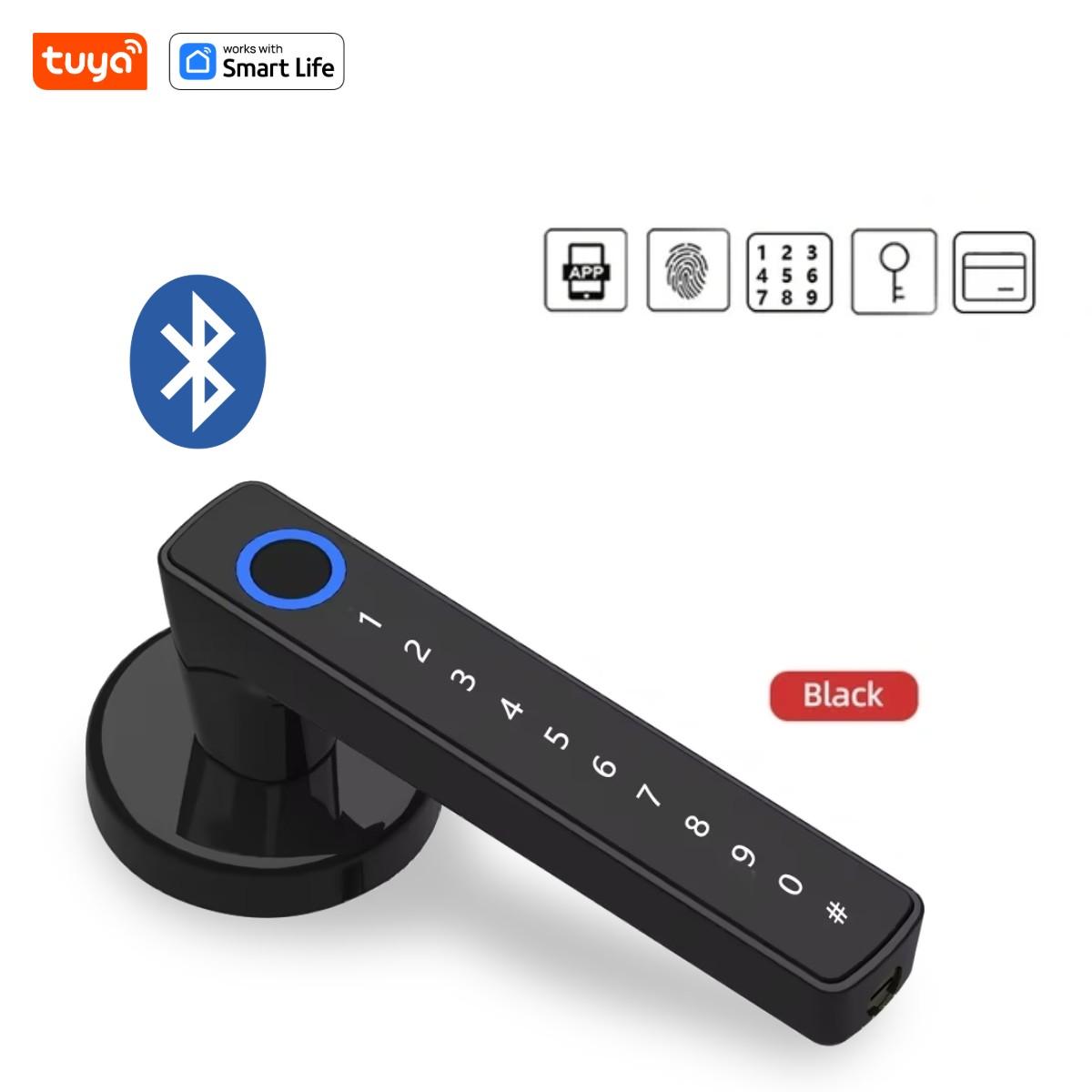 

Tuya BLE Дверной замок с отпечатком пальца, цифровой электронный замок с паролем/ключом/аварийной зарядкой через USB/управлением на небольшом расстоянии через приложение other